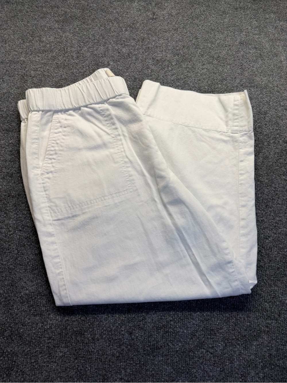 Talbots White Elastic-Waist Jogger Pants